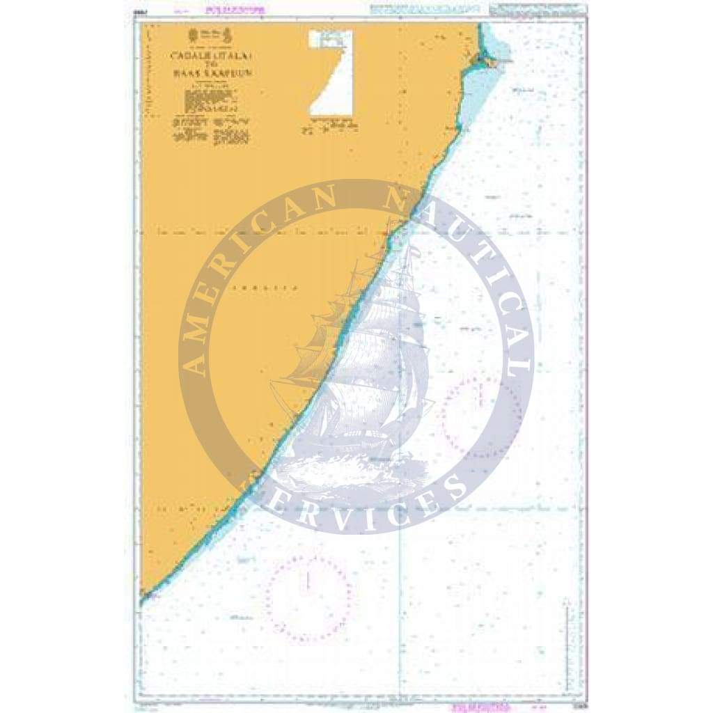 British Admiralty Nautical Chart 2969: Cadale (Itala) to Raas Xaafuun