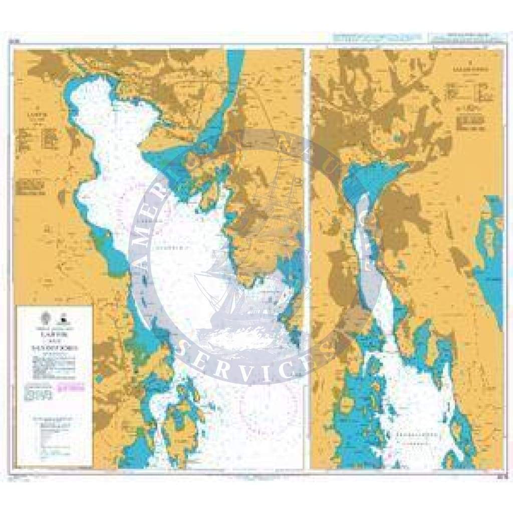 British Admiralty Nautical Chart   3010: Larvik and Sandefjord