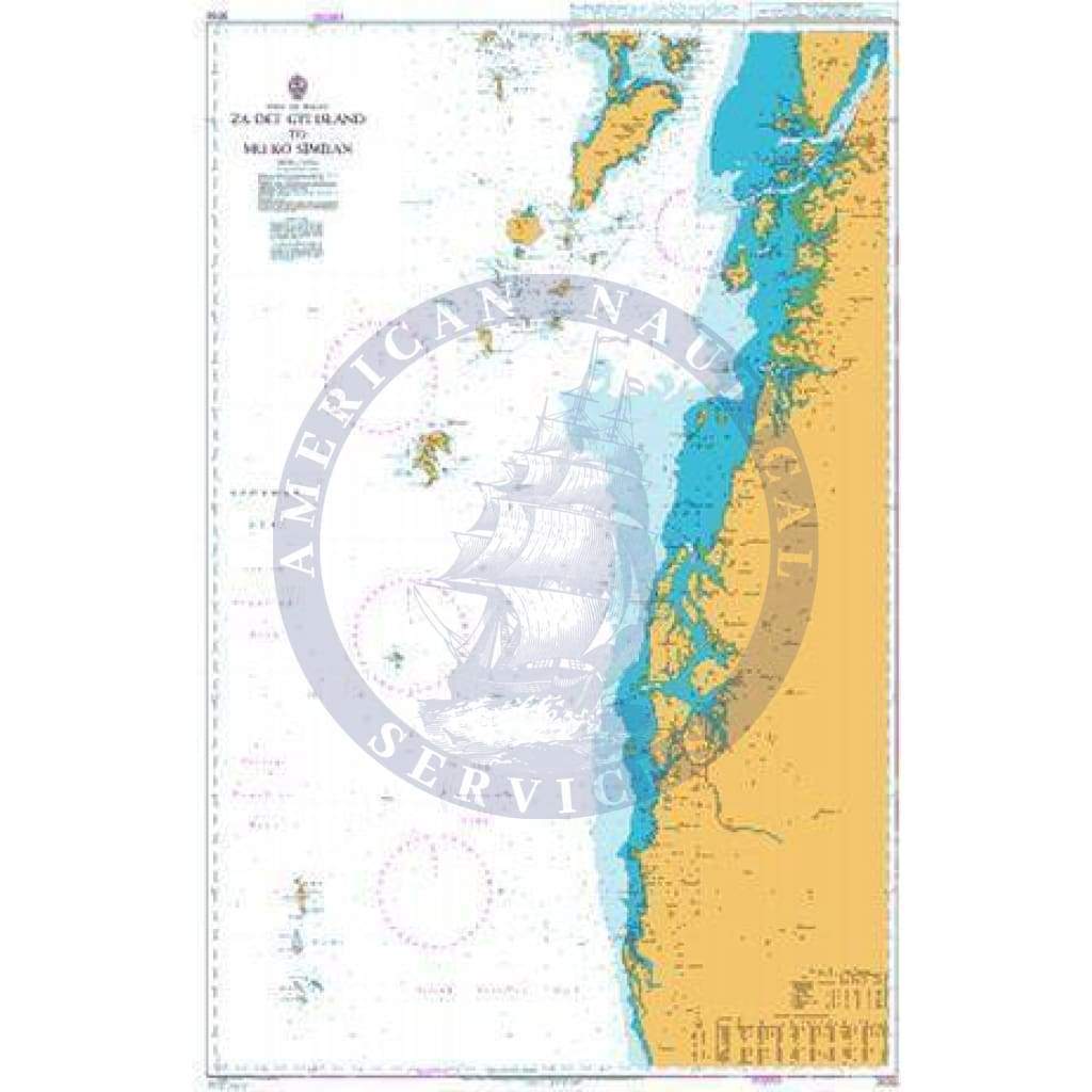 British Admiralty Nautical Chart 3052: Za Det Gyi Island to Mu Ko Similan