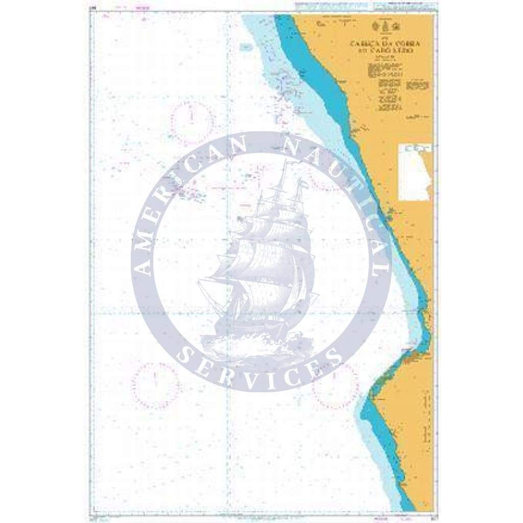 British Admiralty Nautical Chart 307: Cabeca da Cobra to Cabo Ledo