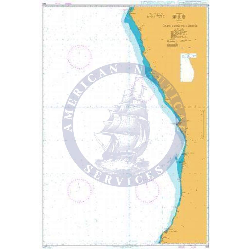 British Admiralty Nautical Chart 308: Cabo Ledo to Lobito