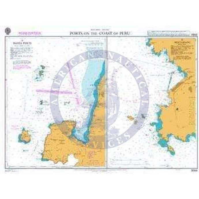British Admiralty Nautical Chart 3084: South America - West Coast, Ports on the Coast of Peru