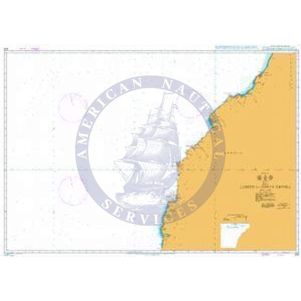 British Admiralty Nautical Chart 309: Angola, Lobito to Ponta Grossa
