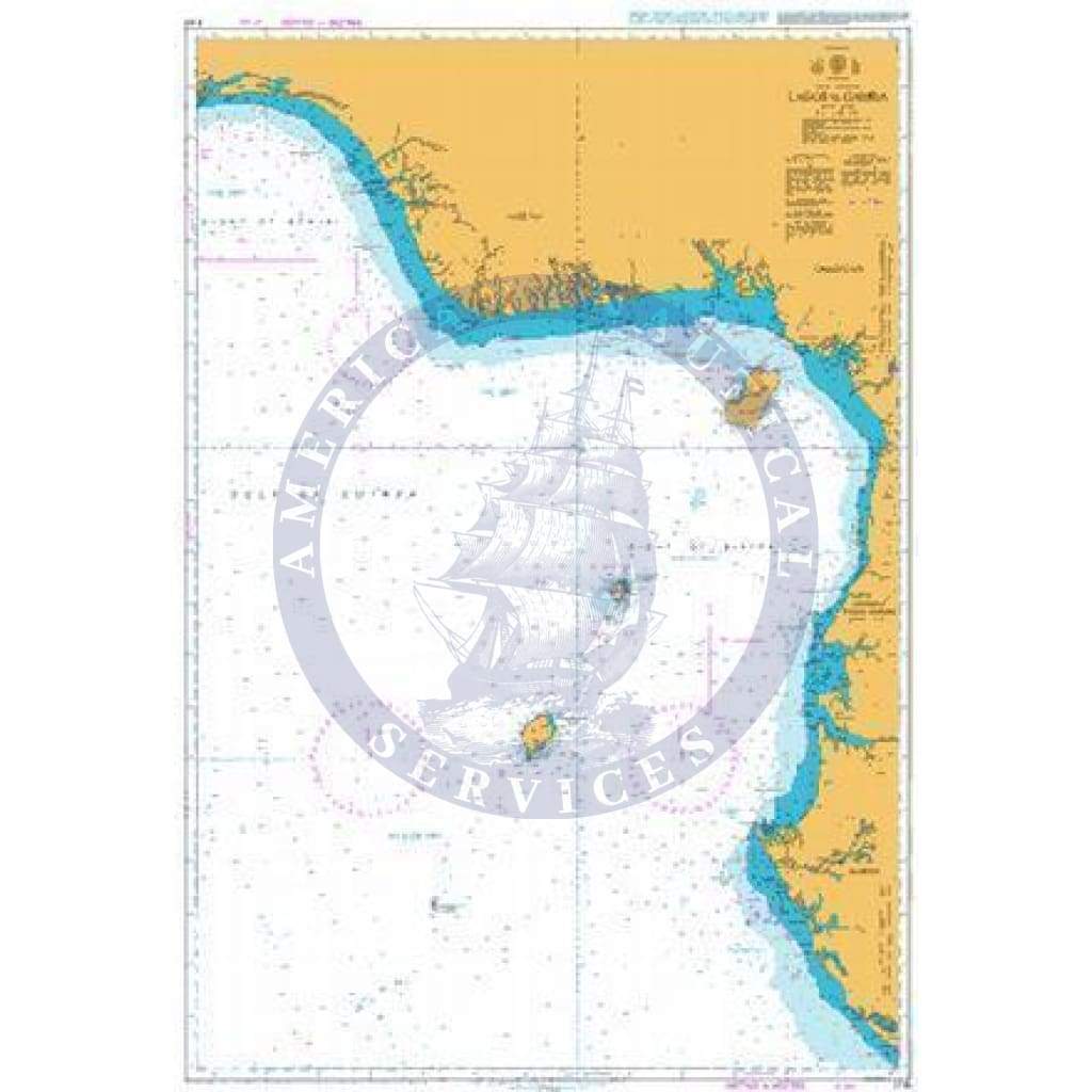British Admiralty Nautical Chart 3118: Lagos to Gamba