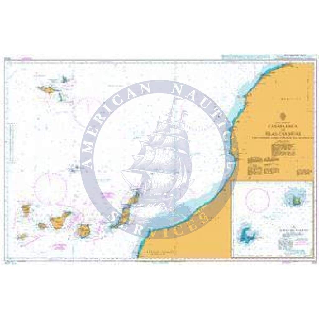 British Admiralty Nautical Chart 3133: Casablanca to Islas Canarias (Including Arquipelago da Madeira)