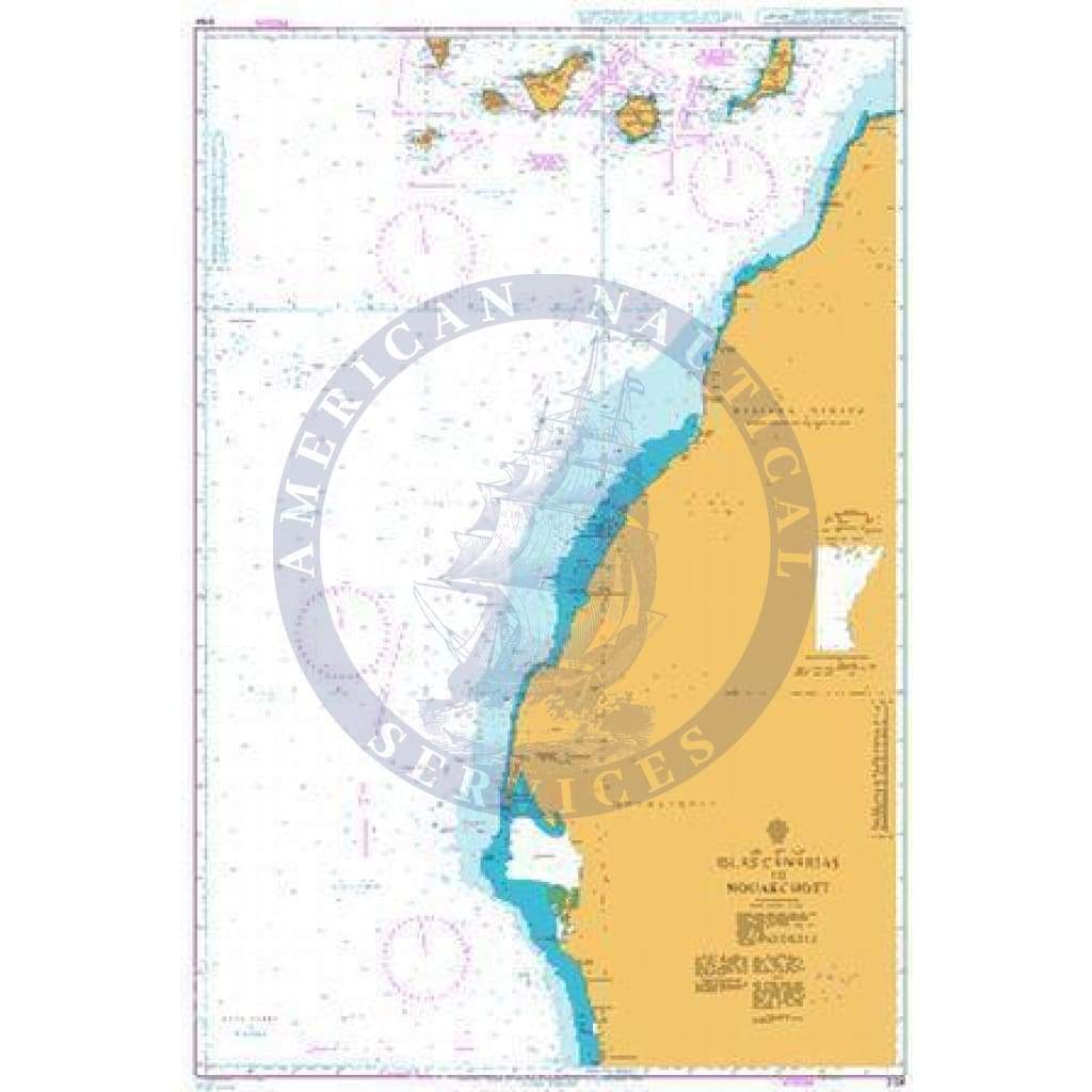 British Admiralty Nautical Chart 3134: Africa – West Coast, Islas Canarias to Nouakchott