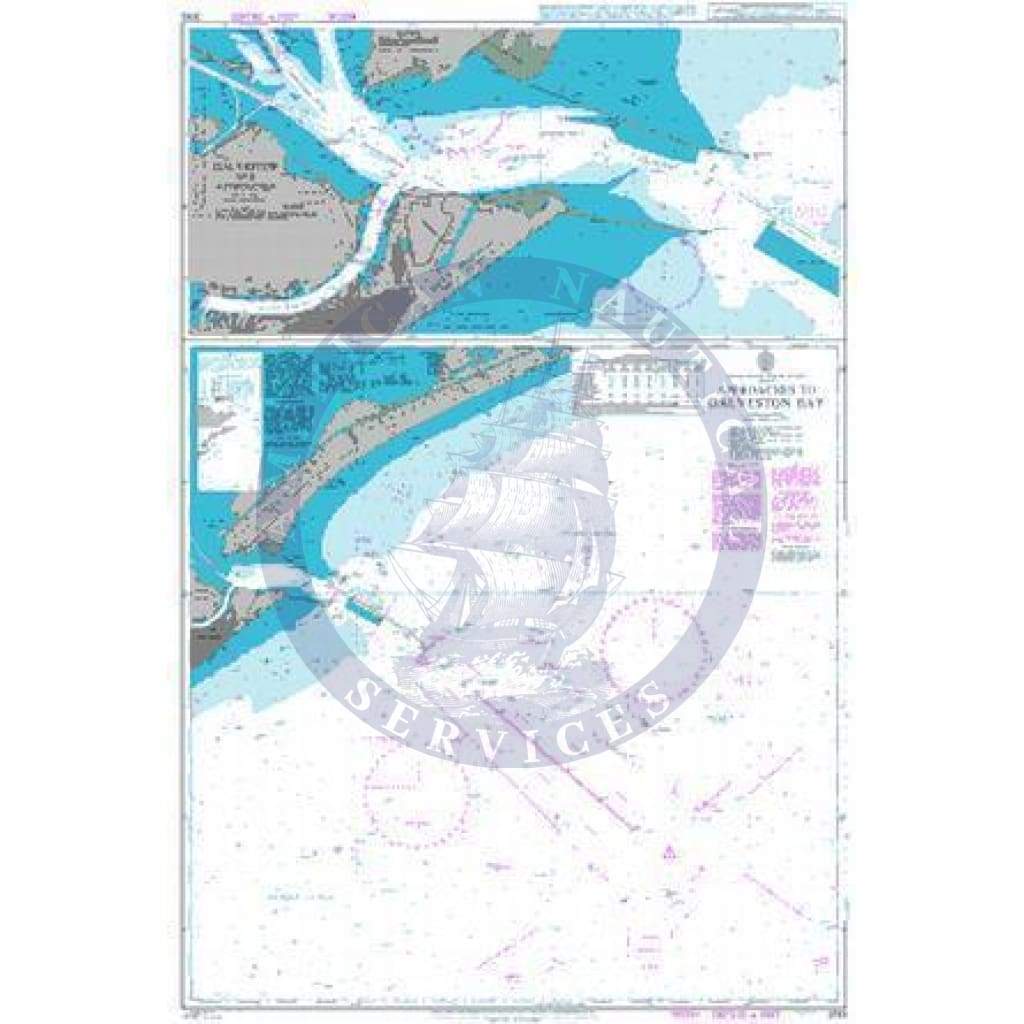 British Admiralty Nautical Chart  3183: United States – Gulf of Mexico, Texas, Approaches to Galveston Bay