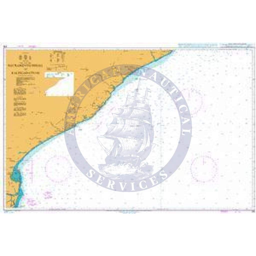 British Admiralty Nautical Chart 319: Sacramento Shoal to Kalingapatnam
