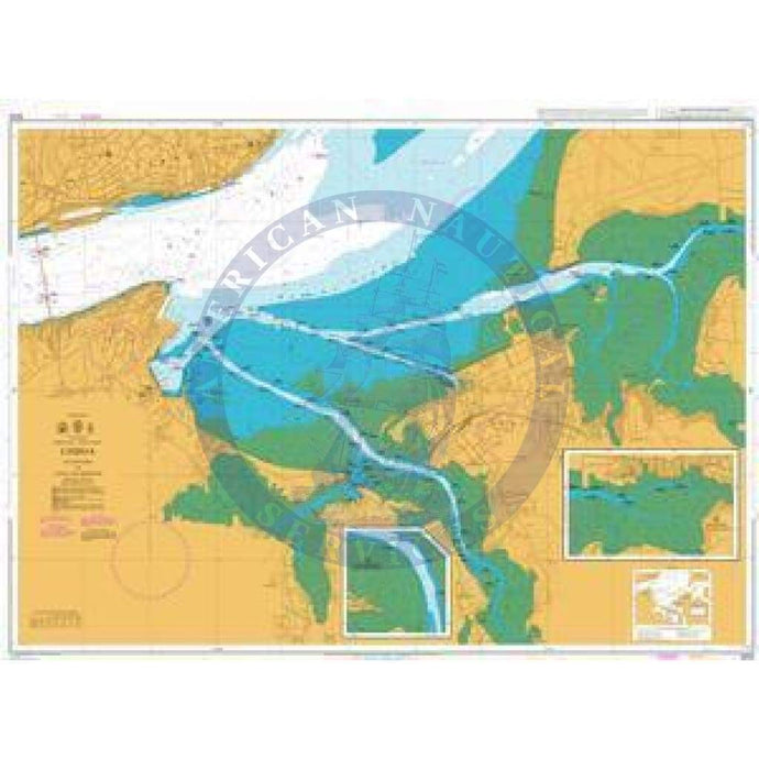 British Admiralty Nautical Chart 3222: Lisboa Alcantara to Canal do Montijo
