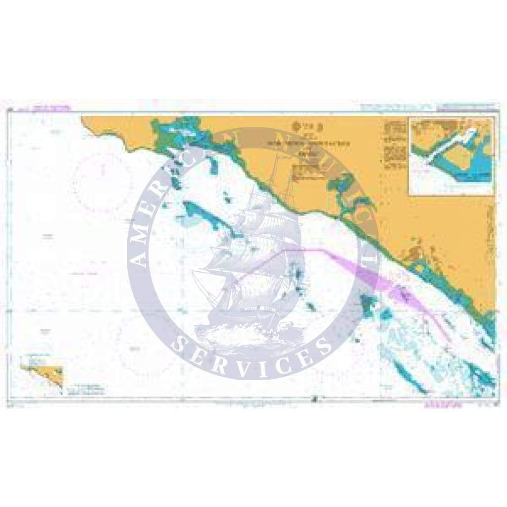 British Admiralty Nautical Chart 327: Northern Approaches to Yanbu'