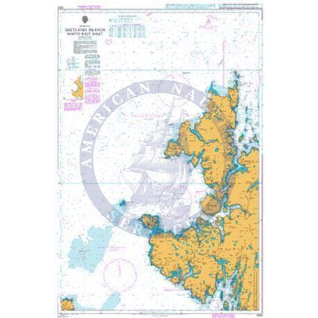 British Admiralty Nautical Chart 3281: Shetland Islands North - West Sheet