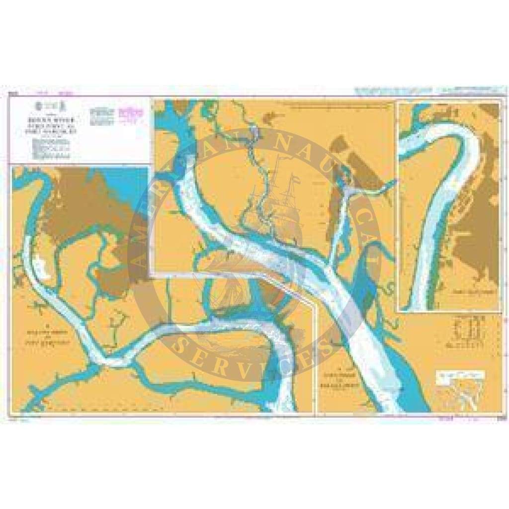 British Admiralty Nautical Chart 3288: Nigeria, Bonny River, Ford Point to Port Harcourt