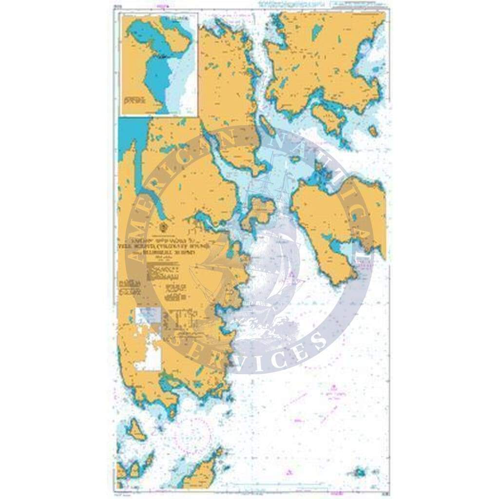 British Admiralty Nautical Chart 3292: Eastern Approaches to Yell Sound Colgrave Sound and Bluemull Sound