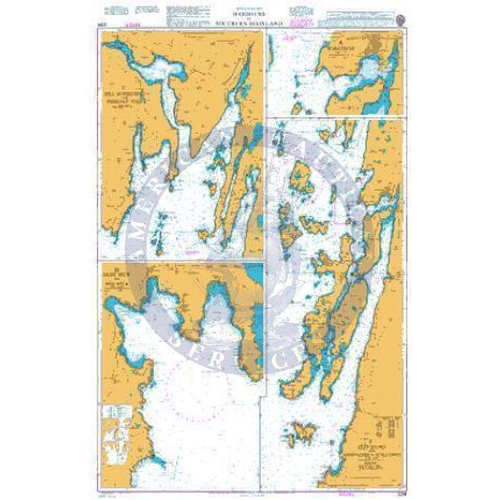 British Admiralty Nautical Chart 3294: Harbours in Southern Mainland