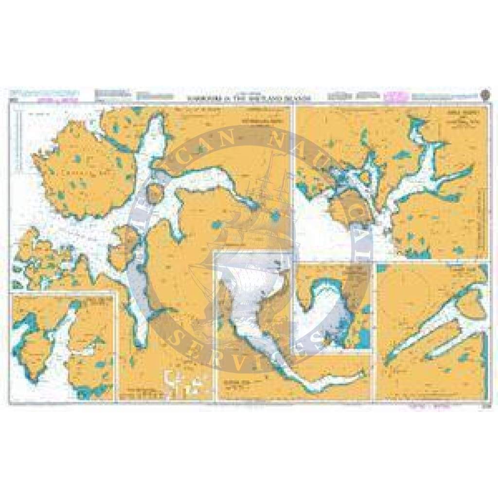British Admiralty Nautical Chart 3295: Harbours in the Shetland Islands