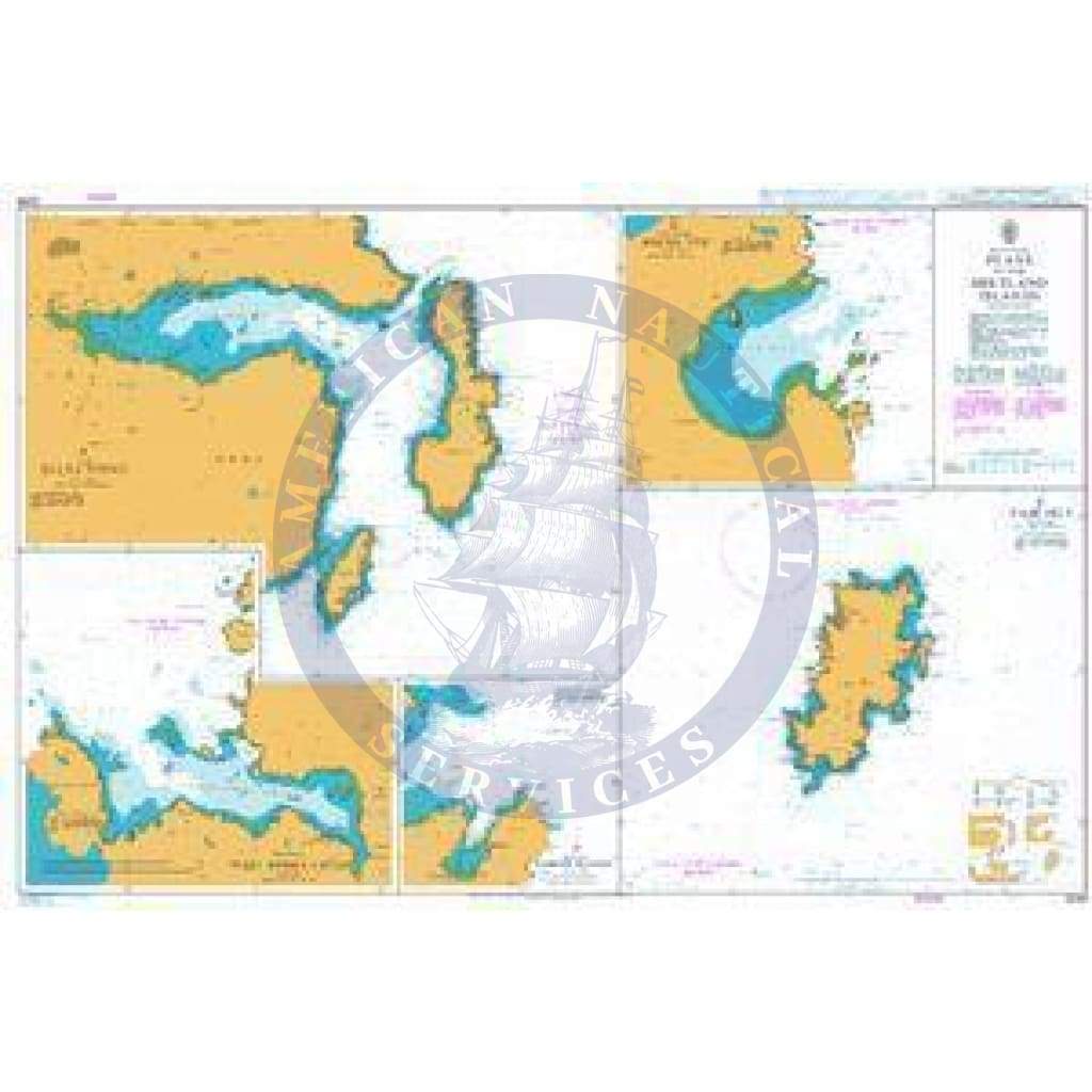 British Admiralty Nautical Chart 3299: Plans in the Shetland Islands