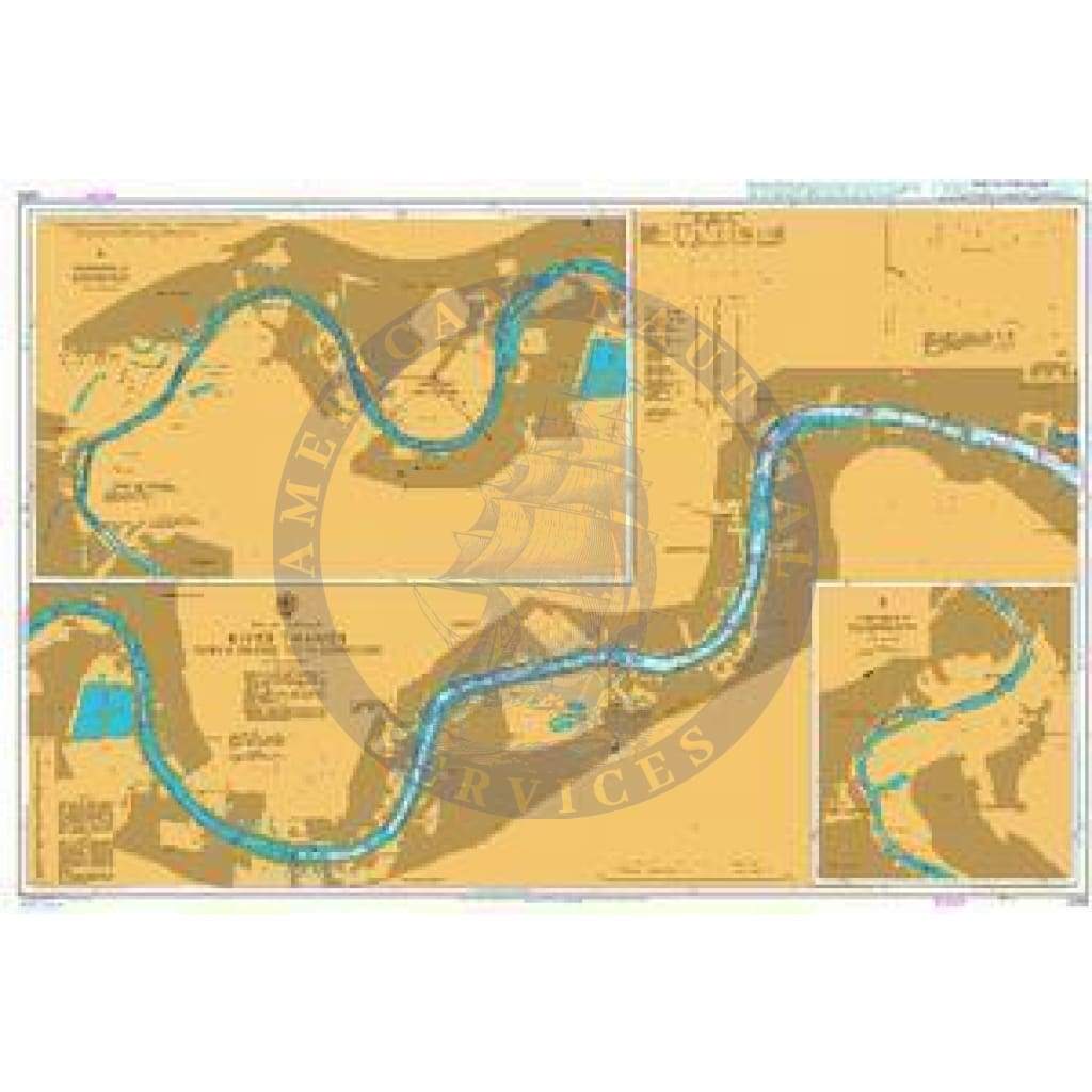 British Admiralty Nautical Chart 3319: River Thames Tower Bridge to Teddington