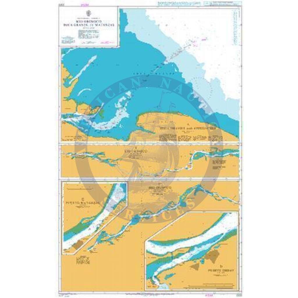 British Admiralty Nautical Chart 3320: Rio Orinoco Boca Grande to Matanzas