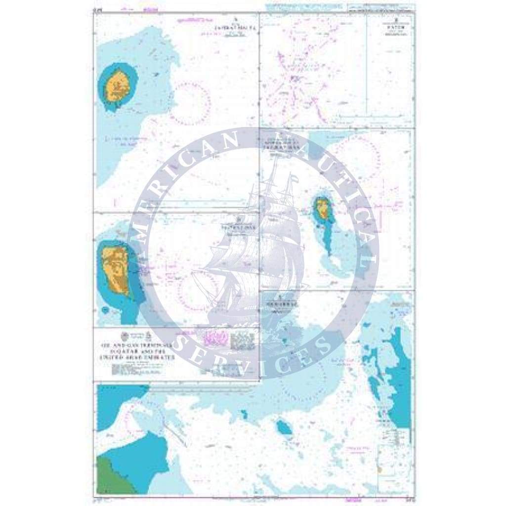 British Admiralty Nautical Chart 3413: The Gulf, Oil and Gas Terminals in Qatar and the United Arab Emirates