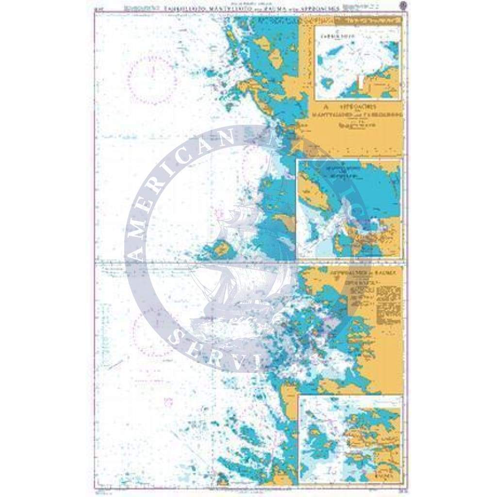 British Admiralty Nautical Chart 3415: Tahkoluoto, Mantyluoto and Rauma with Approaches
