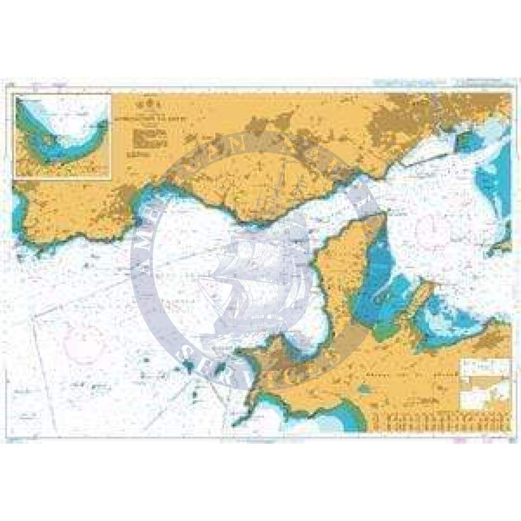 British Admiralty Nautical Chart  3427: France - West Coast, Approaches to Brest
