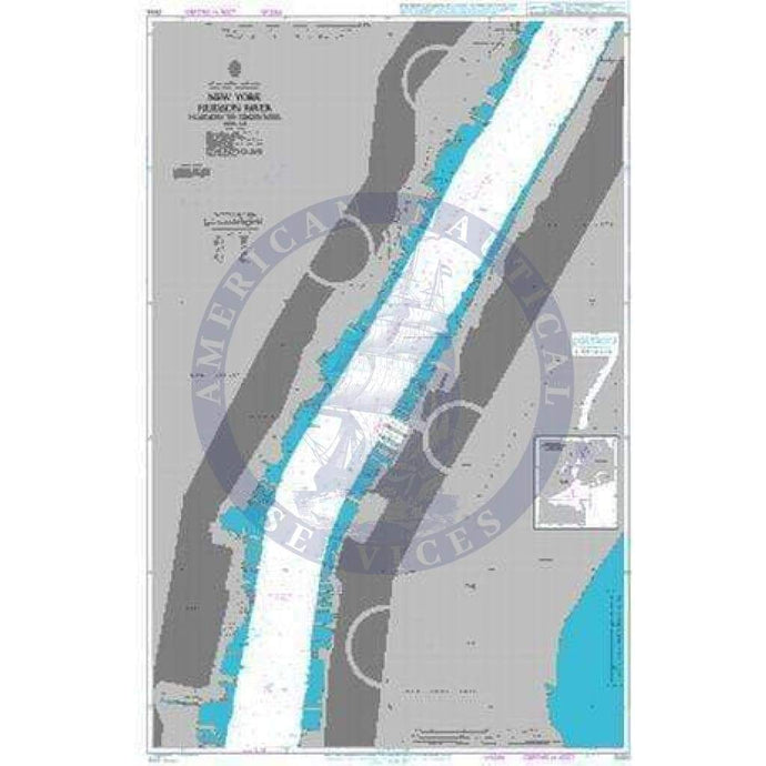 British Admiralty Nautical Chart  3454: New York Hudson River Hoboken to Edgewater