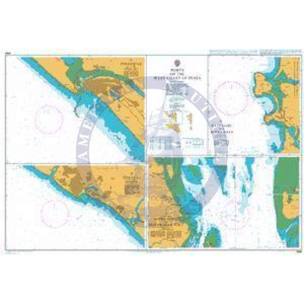 British Admiralty Nautical Chart 3460: Ports on the West Coast of India (Replaced by Chart IN2039)