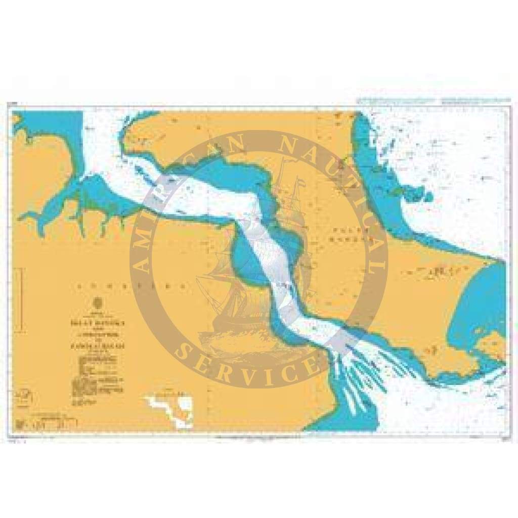 British Admiralty Nautical Chart  3471: Indonesia, Sumatera – East Coast, Selat Bangka and Approaches to Sungai Palembang and Pangkalbalam