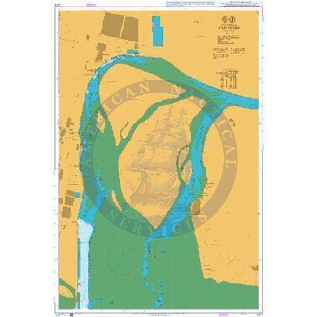 British Admiralty Nautical Chart 3474: India - West Coast, Tapi River