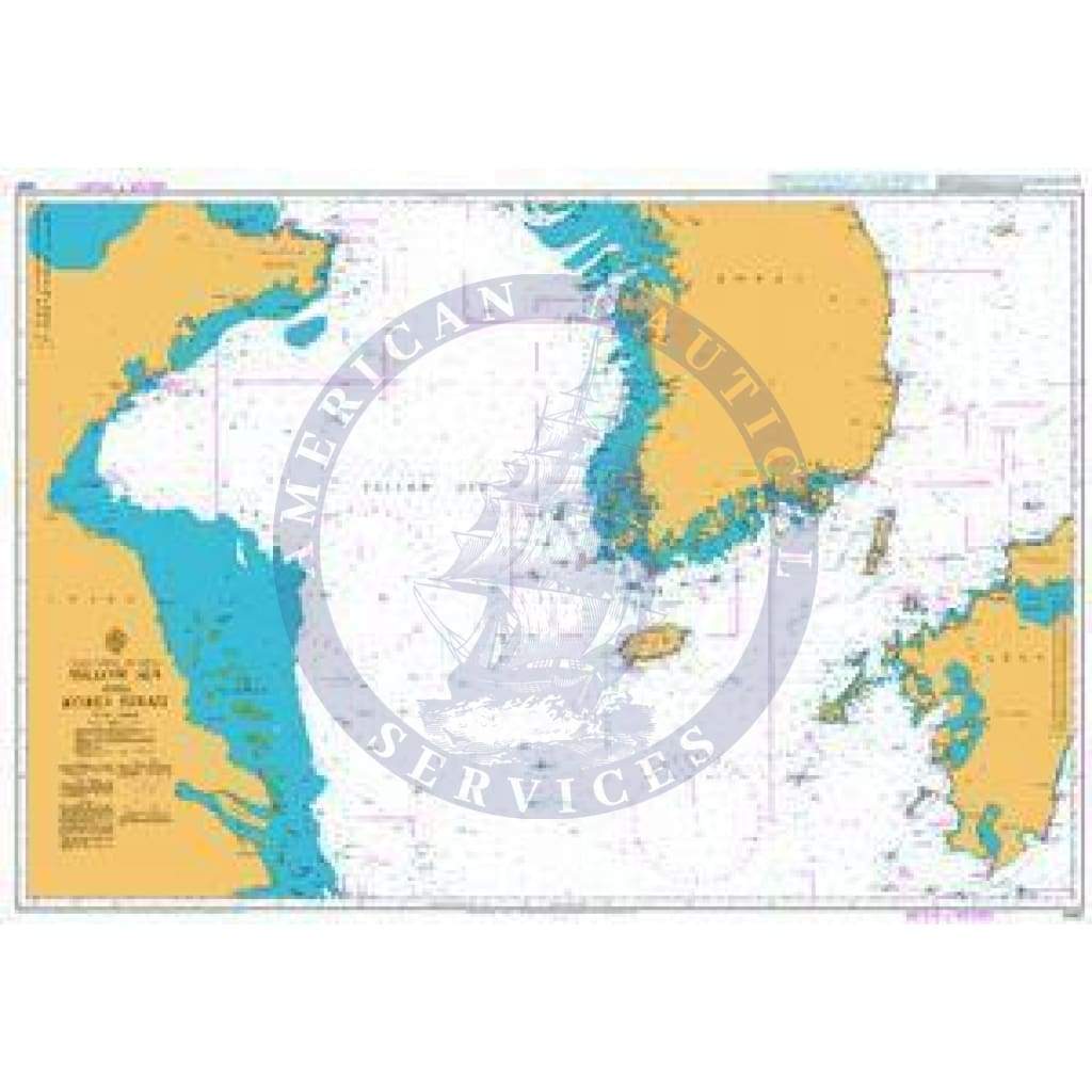 British Admiralty Nautical Chart  3480: Yellow Sea and Korea Strait