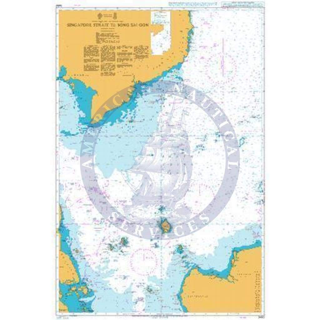 British Admiralty Nautical Chart 3482: Singapore Strait to Song Sai Gon