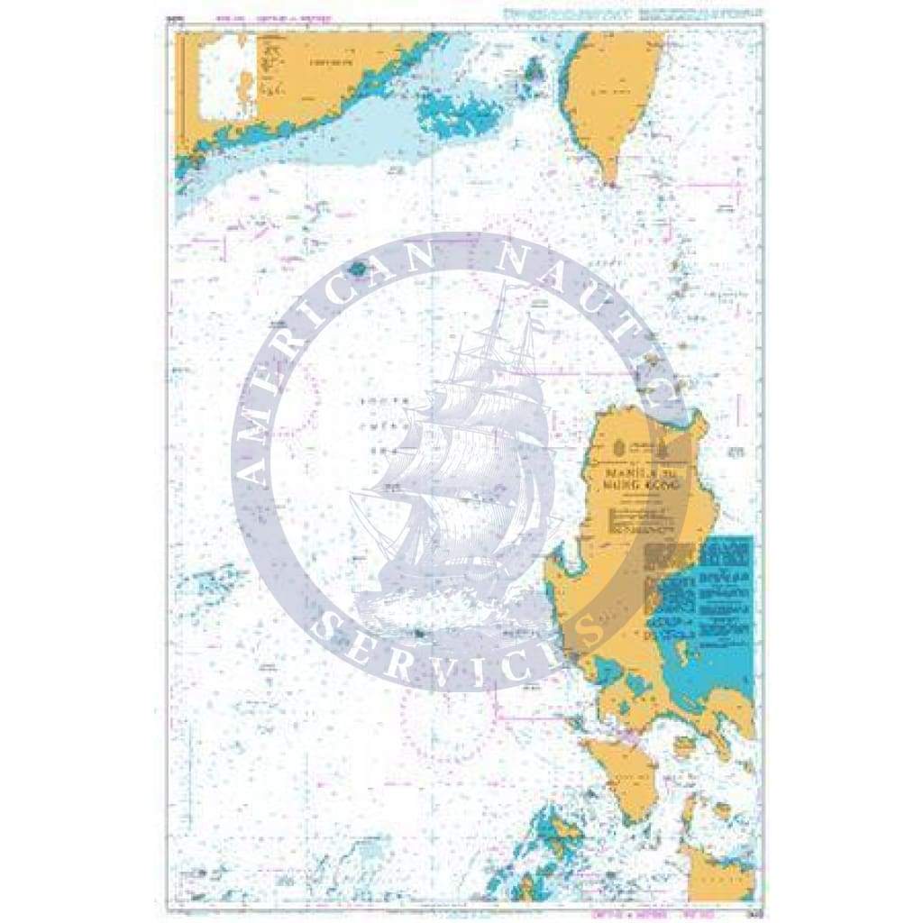 British Admiralty Nautical Chart 3489: Manila to Hong Kong