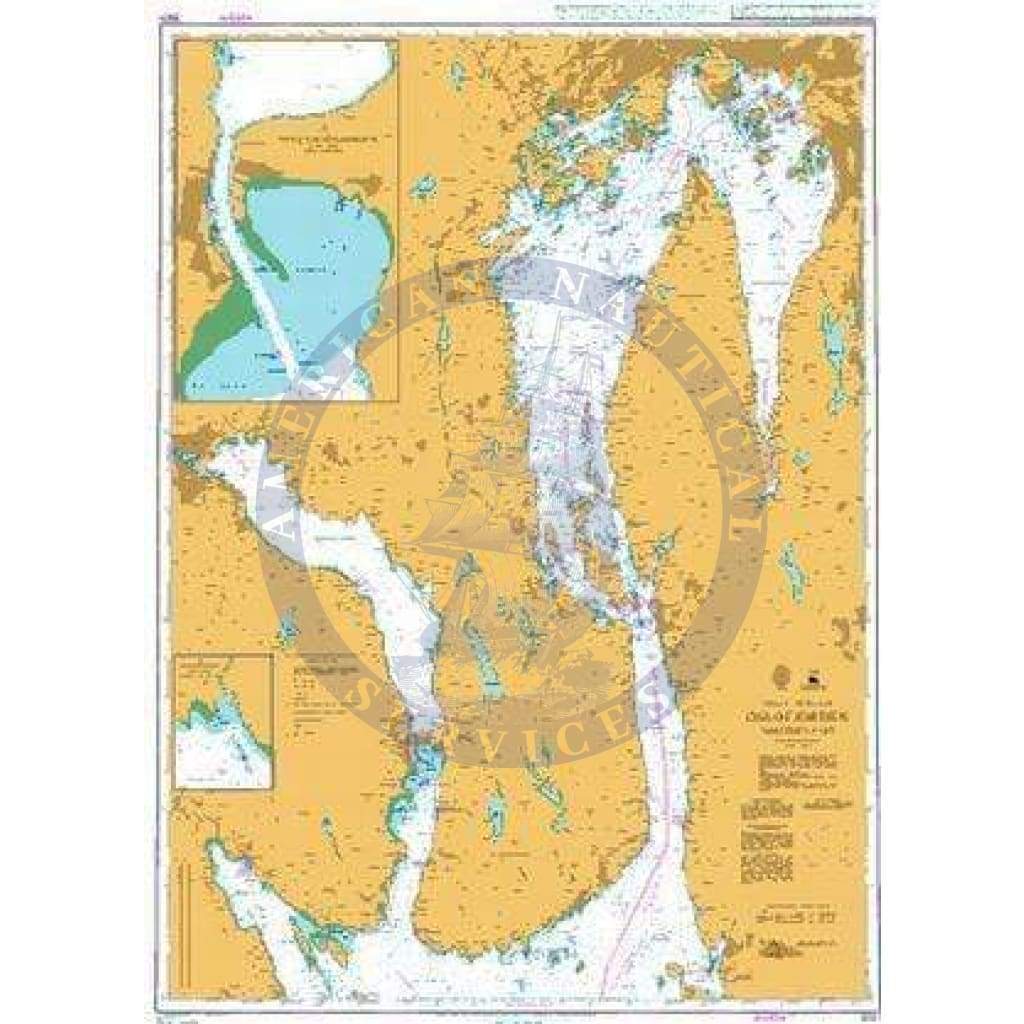 British Admiralty Nautical Chart  3501: Oslofjorden Northern Part
