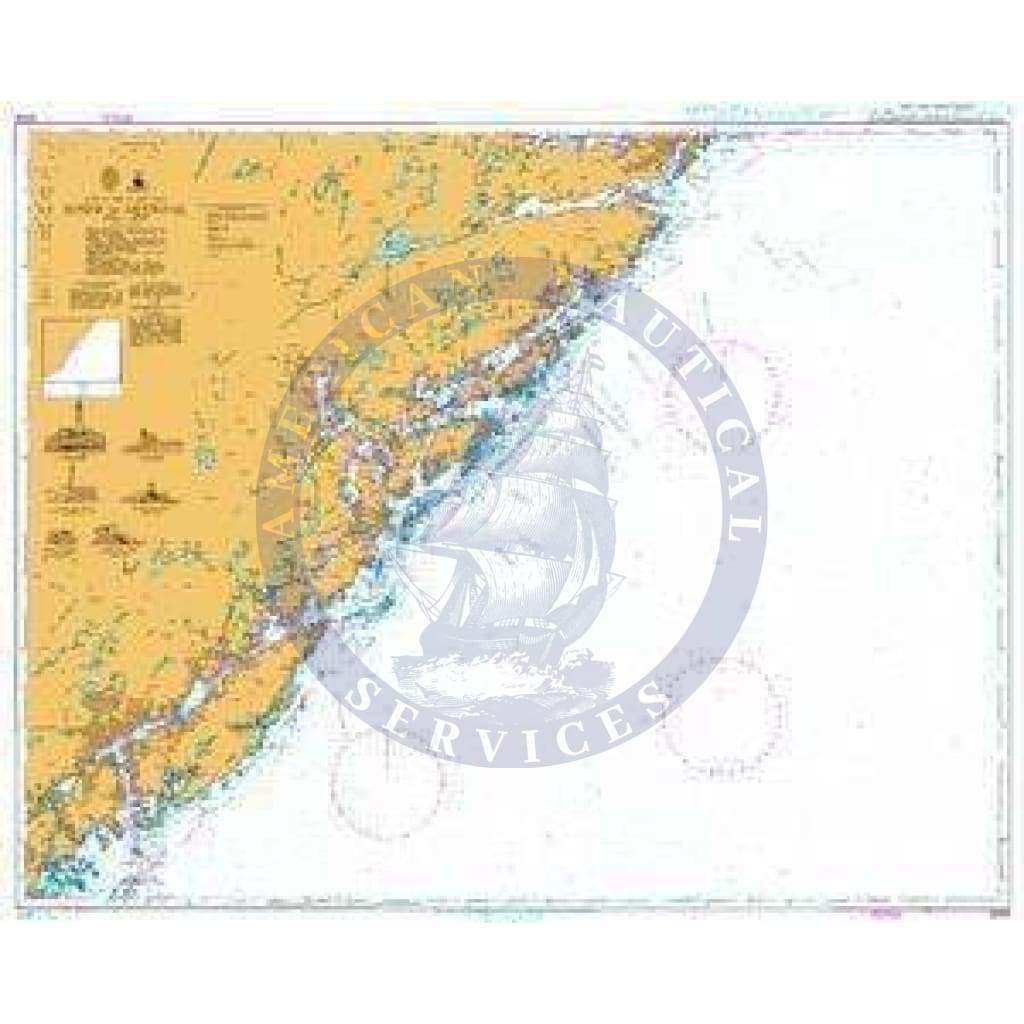 British Admiralty Nautical Chart  3508: Risor to Arendal