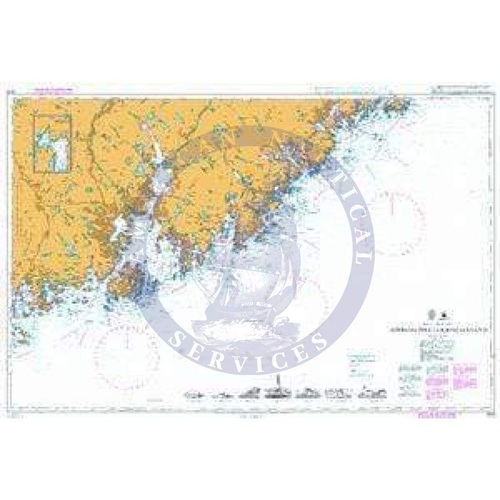 British Admiralty Nautical Chart  3516: Approaches to Kristiansand