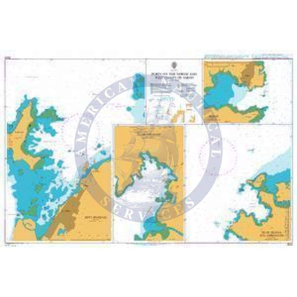 British Admiralty Nautical Chart 3525: Ports on the North and West Coasts of Sabah