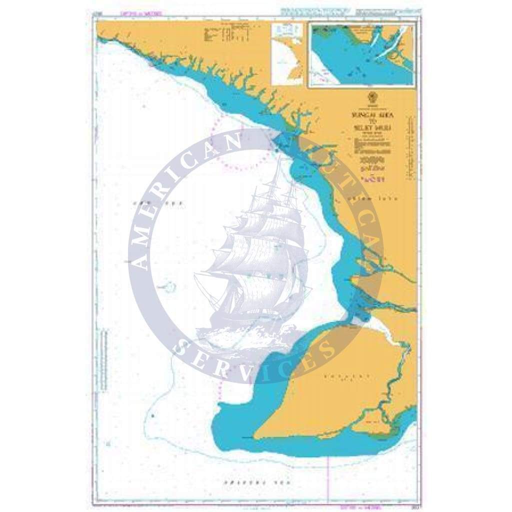 British Admiralty Nautical Chart 3527: Sungai Aika to Selat Muli
