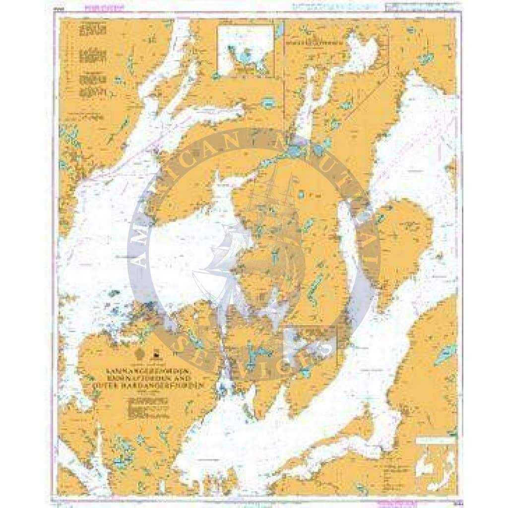 British Admiralty Nautical Chart 3554: Norway - West Coast, Samnangerfjorden, Bjørnafjorden and Outer Hardangerfjorden