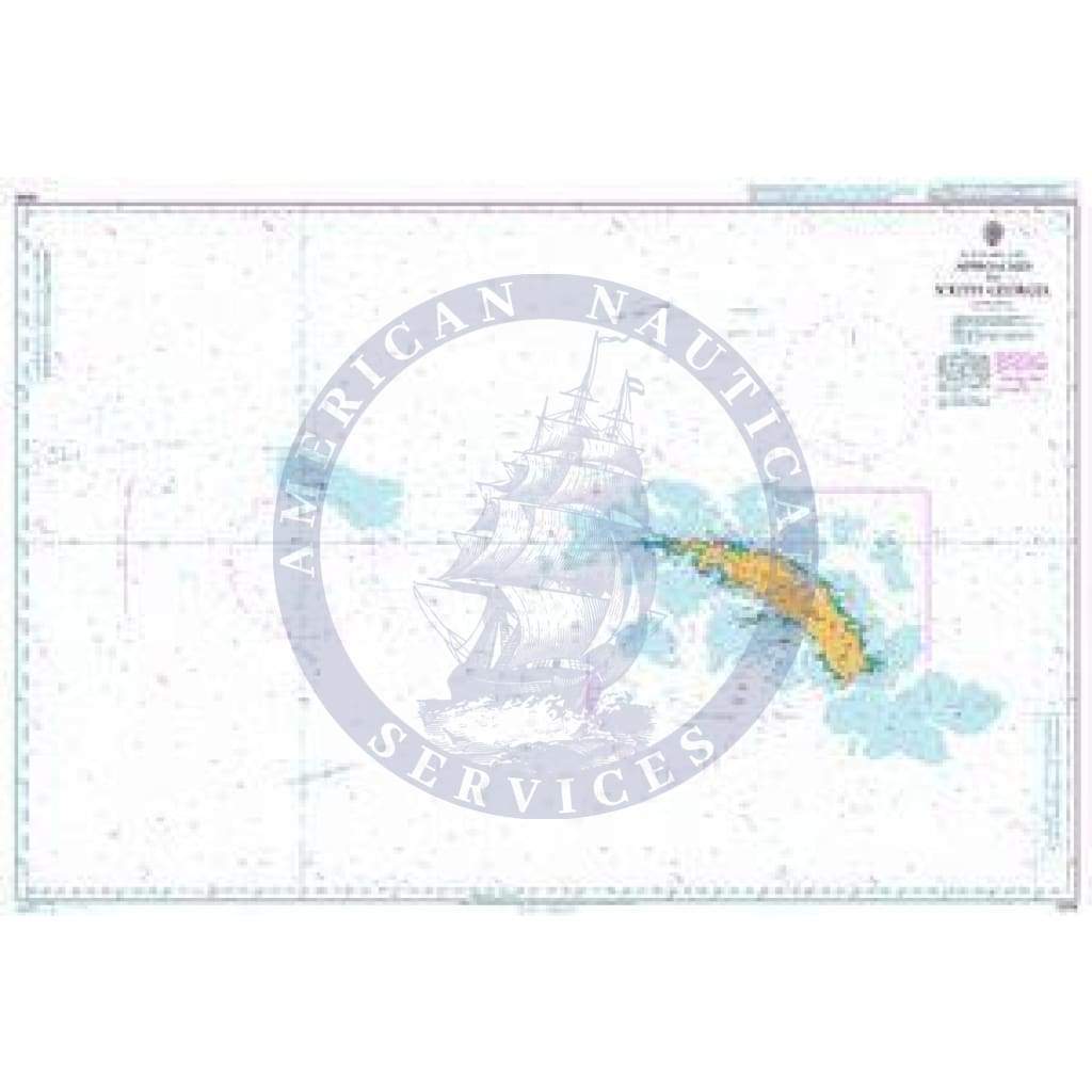 British Admiralty Nautical Chart 3596: Approaches to South Georgia