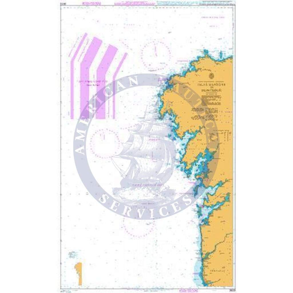 British Admiralty Nautical Chart  3633: Islas Sisargas to Montedor