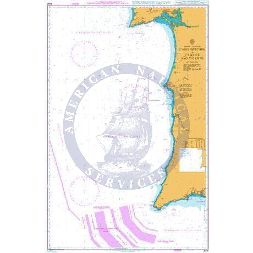 British Admiralty Nautical Chart  3636: Cabo Espichel to Cabo de Sao Vicente