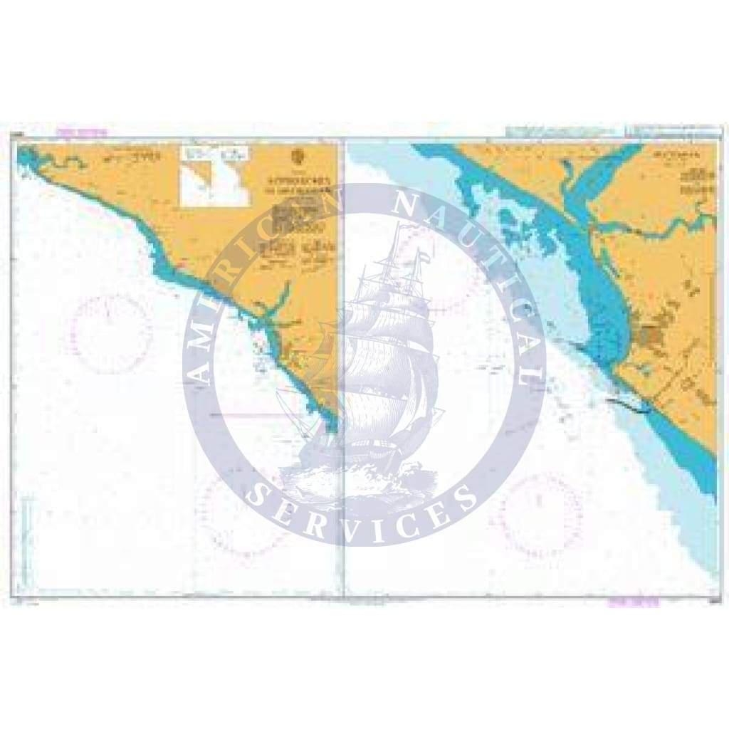 British Admiralty Nautical Chart 3648: Approaches to Buchanan