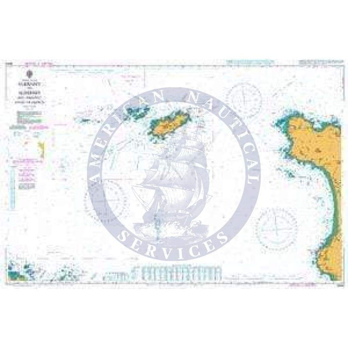 British Admiralty Nautical Chart  3653: Guernsey to Alderney and Adjacent Coast of France
