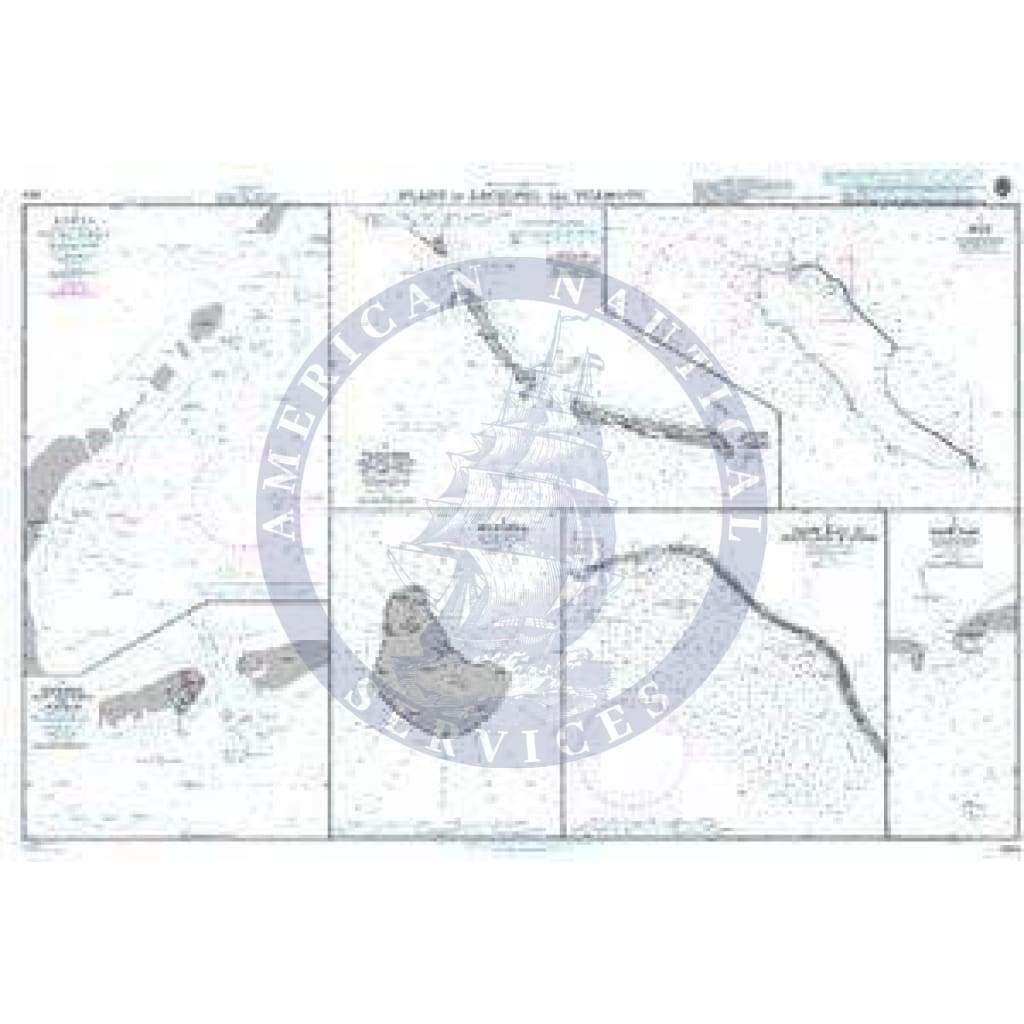 British Admiralty Nautical Chart 3664: Plans in Archipel des Tuamotu