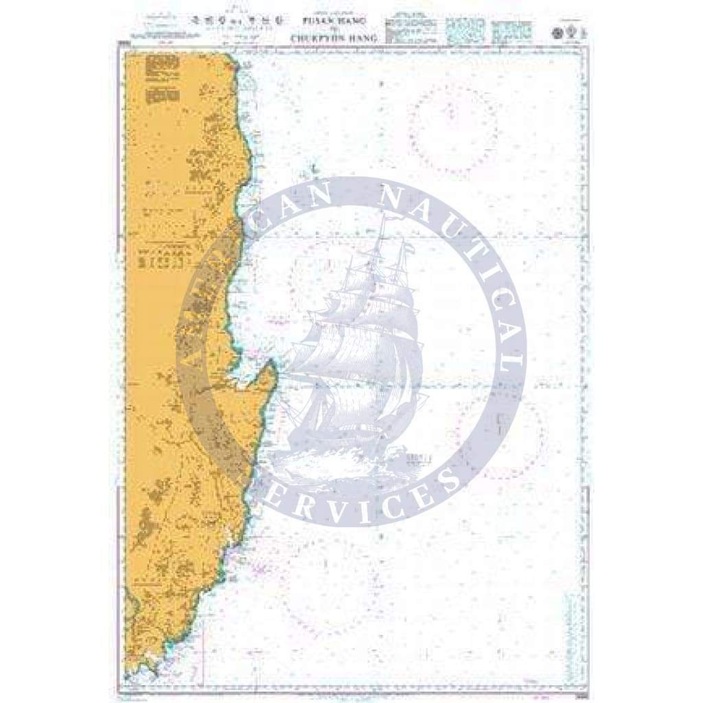 British Admiralty Nautical Chart 3666: Korea - East Coast, Busan Hang to Jukbyeon Hang