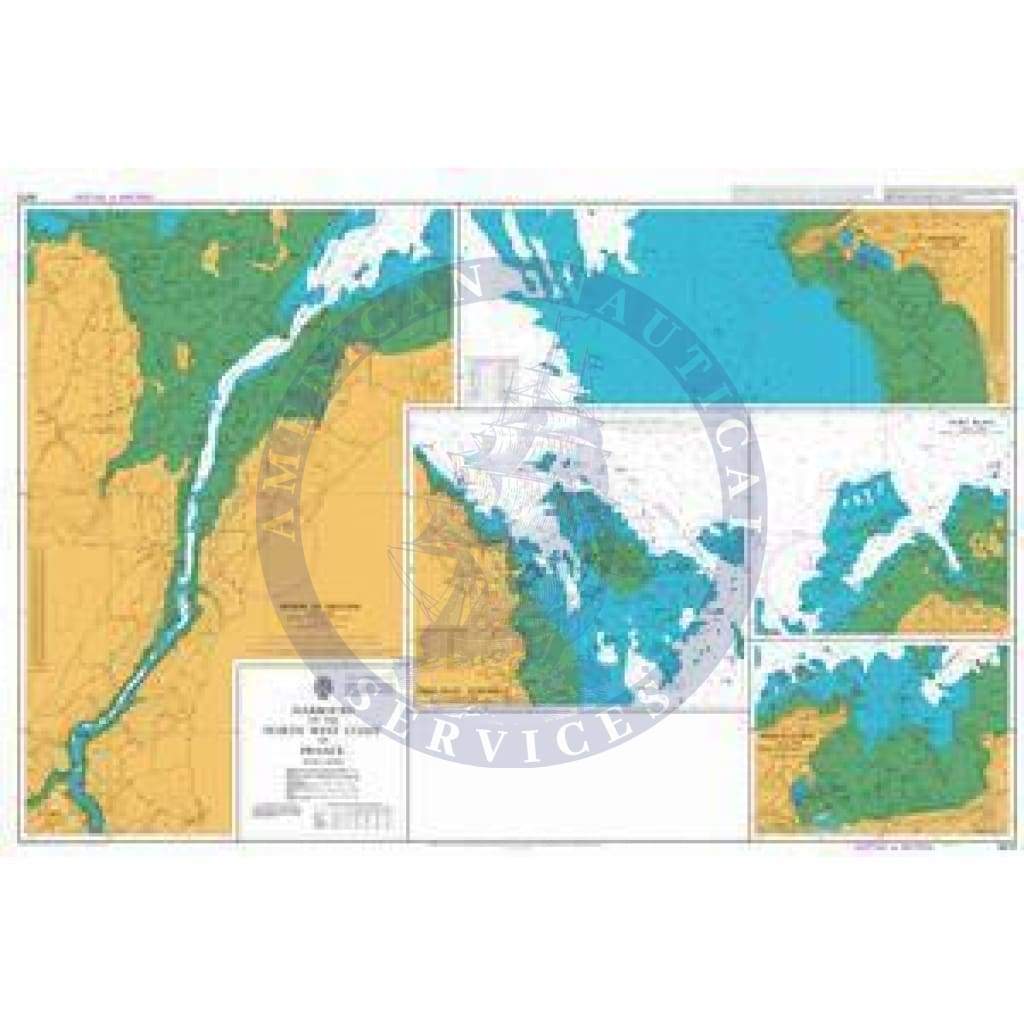 British Admiralty Nautical Chart 3672: Harbours on the North West Coast of France