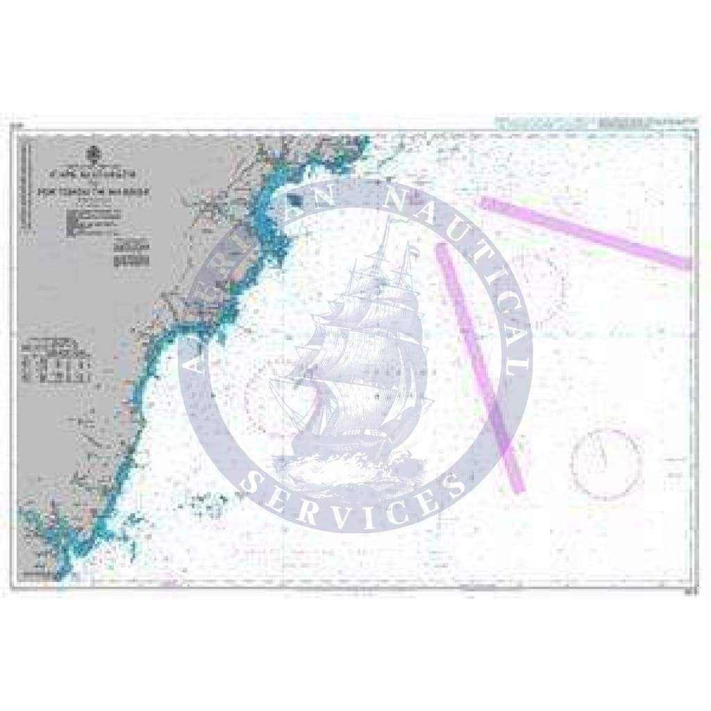 British Admiralty Nautical Chart 3676: Cape Elizabeth to Portsmouth Harbor