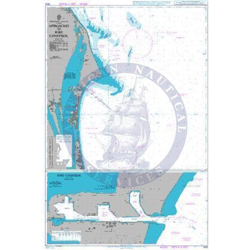 British Admiralty Nautical Chart 3692: Approaches to Port Canaveral