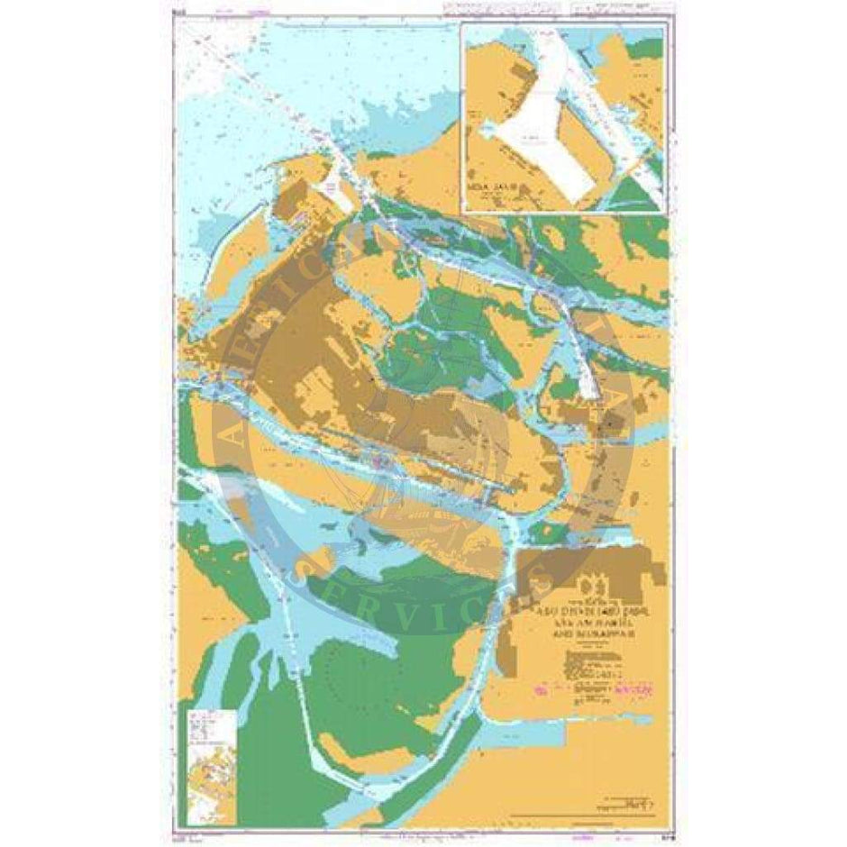 British Admiralty Nautical Chart 3715: Abu Dhabi (Abu Zaby) - Amnautical