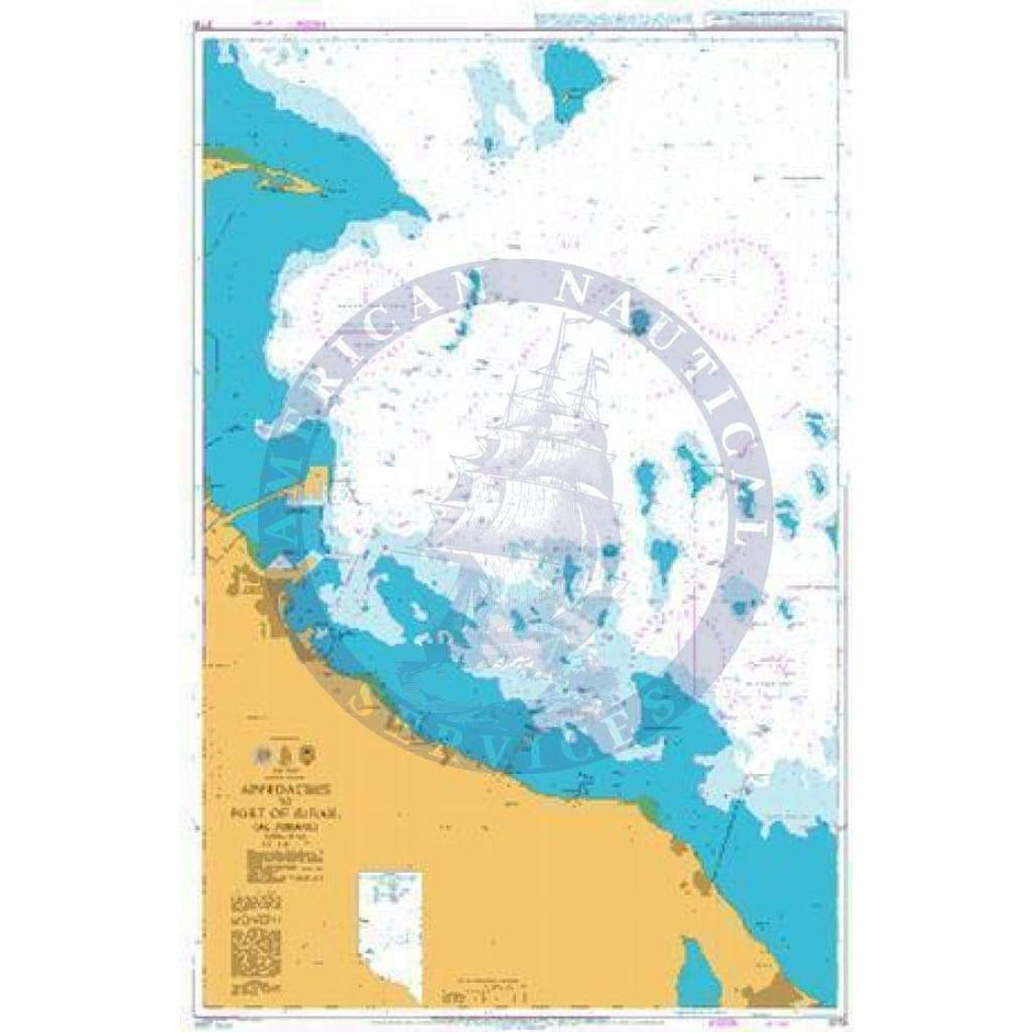 British Admiralty Nautical Chart 3719: Approaches to Port of Jubail (A ...
